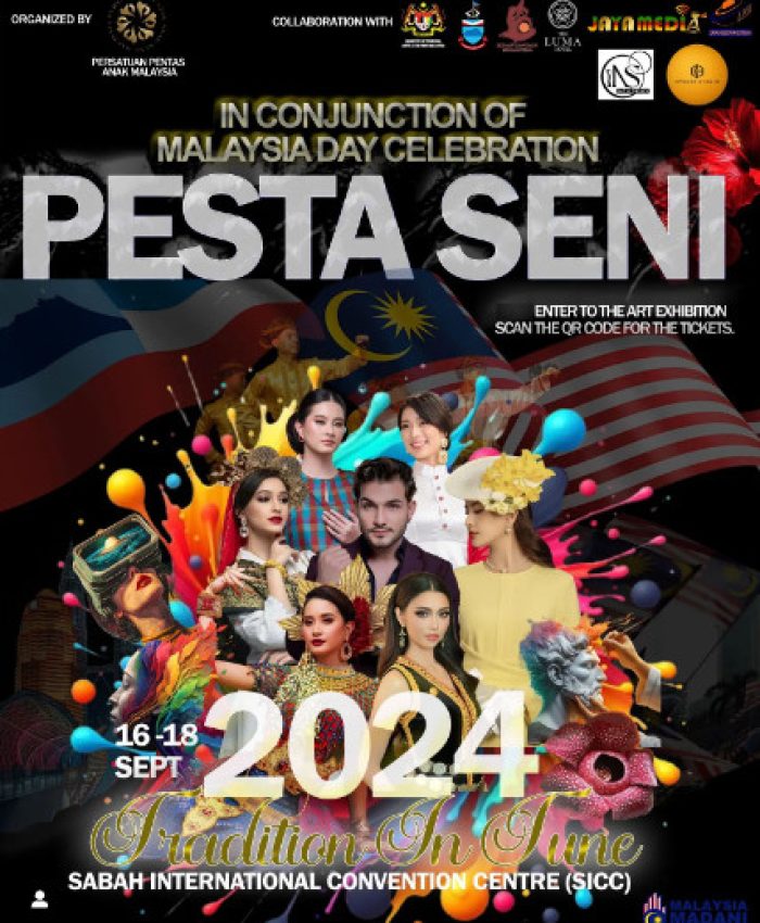 Celebrate Malaysia Day with us at the Pesta Seni 2024 from Sept 16-18 at the Sabah International Convention Centre!